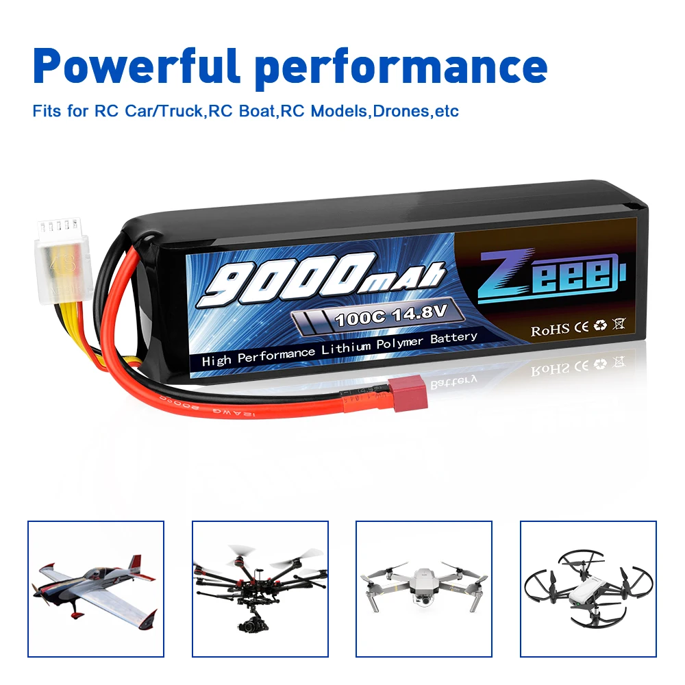 14.8v 4s 3300mah Rc Battery Xt60 Zeee 14.8V 4S Lipo Battery 50C 3300mAh (2 Pack) With XT60 Plug For RC Cars, Drones, Airplanes & Helicopters 50C Discharge Lipo