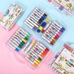 Boîte plastique créative de 12/18/24/36 couleurs, brosse Portable à l'huile Pastel pour bébé, Crayons de coloriage, fournitures scolaires, cadeau pour enfants 