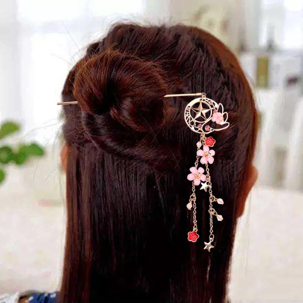 Красота Сейлор Мун заколка Captor Cardcaptor Sakura Kanzashi заколка для волос аксессуары заколка для волос с хрустальным цветком высокое качество