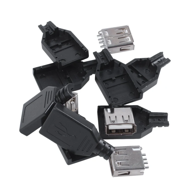 Черный пластиковый цветной дизайн USB 2 0 jack адаптер разъема 4 шт.|Вилки с розеткой| |