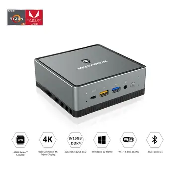 

DMAF5 AMD Rvzen 5 3550H Windows 10 Mini PC 8GB 16GB RAM 128GB 256GB 512GB SSD 2.4G 5G Wifi 6 1000M 4K HD Bluetooth Mini Computer