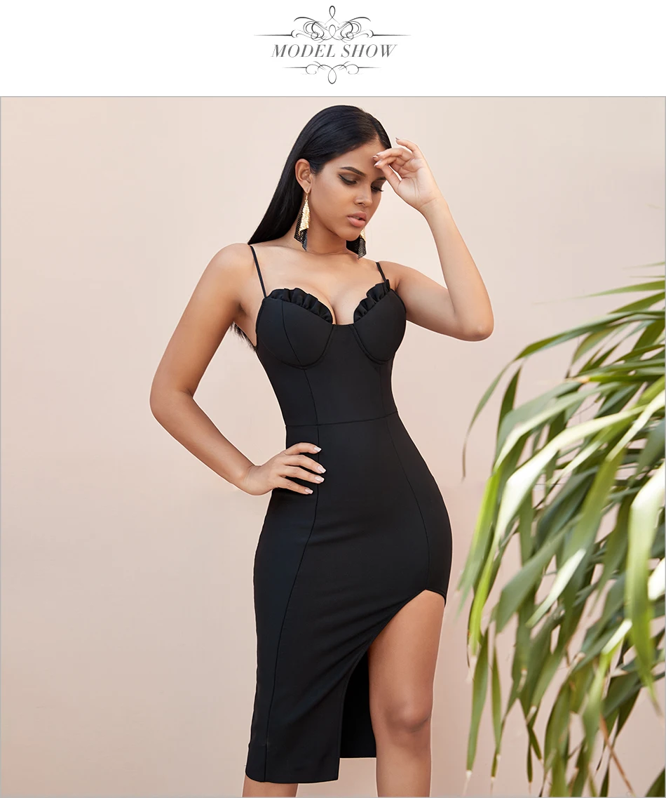 Adyce, новое летнее черное Бандажное платье, женское сексуальное платье без рукавов на бретельках, миди, знаменитостей, вечернее Клубное платье Vestidos
