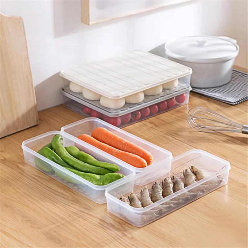 

Refrigerator Plastic Food Storage Box Add Lid Sealed Crisper Storage Box Grains Beans Fresh Food Storage Container Organizer