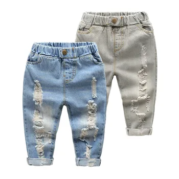 

Infant Kids Ripped jeans for Boys kids toddler jeans baby boys ripped denim jeans children Summer casual jeans denim pants 2-6Y