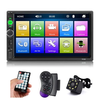 

7" HD Player MP5 2 din car radio Touch Screen Display Mirror Link Bluetooth Multimedia USB Autoradio Rear View Camera 7010B