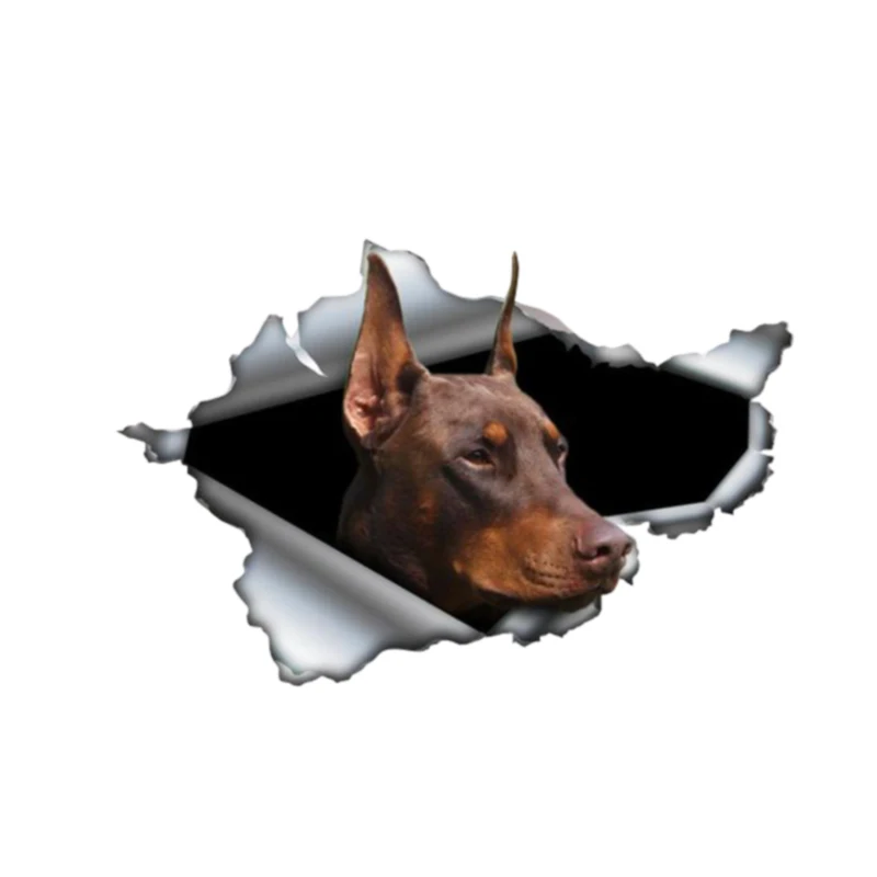 

Personality Car Sticker Brown Doberman 3D Pet Vinyl Waterproof Car Window High Quality Accessories Decorative PVC 13cm X 9cm