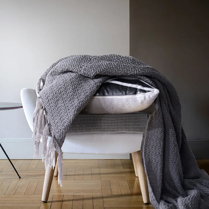 100% Cotton Blanket Home Sofa Throw Chunky Knit Soft Travel Aircraft | Дом и сад