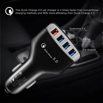 

QC3.0 Fast Charging Car Charger 4 USB Ports 3.5A Car USB Charger Adapter