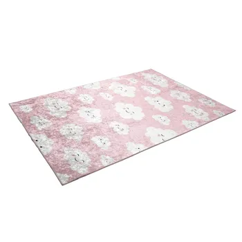 

Pamuklife Artificial Leather Based Non Slip Base Carpet Kids Room Modern Ship Soft Smile Pink Cloud Bedroom Home Textile