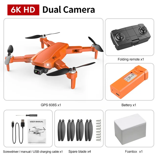 XYRC S608 Pro GPS Drone 4k Profesional 6K HD Dual Camera Aerial Photography Brushless Foldable Quadcopter RC Distance 3KM