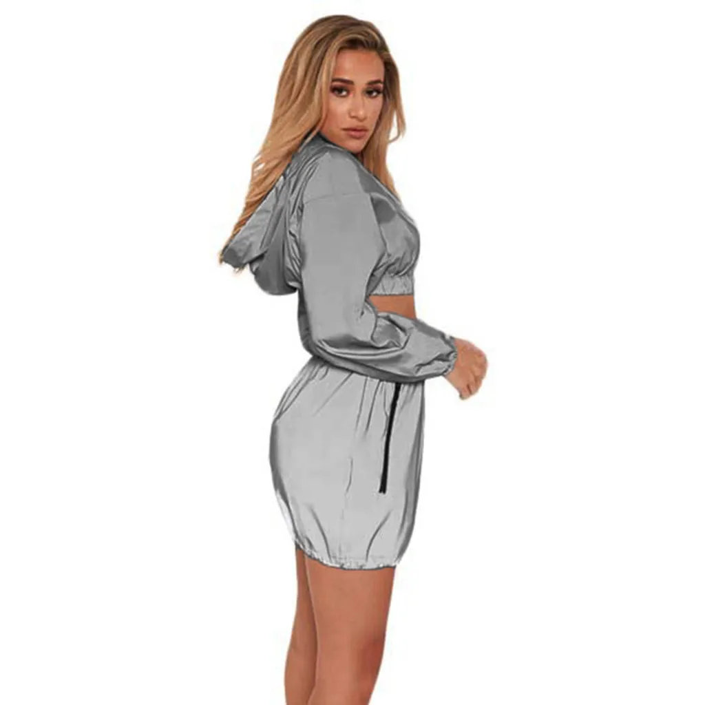 Sexy Sports Set Solid Long Sleeve Hooded Pullover T-Shirt& Skirt Jogging Suits for Women Tuta Donna Sport Conjunto Deportivo