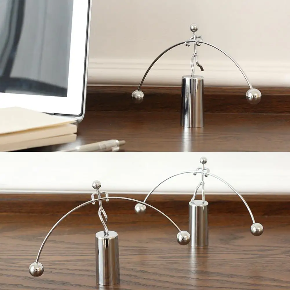 Kinetic Balancing Balls Swing Weight Lifting Villain Fun Tumbler Iron Men Innovative Desktop Decompression Decoration#SO