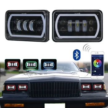 

4X 6rgb Square Headlight Refitted Vehicle Light with Far and near Light Angel Eye Led Car Light