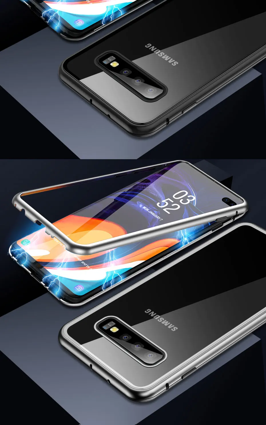 Металлический магнитный адсорбционный чехол для samsung S10 S9 S8 S10E чехол для samsung Galaxy Note 8 9 J4 J6 Plus S7 Edge чехол