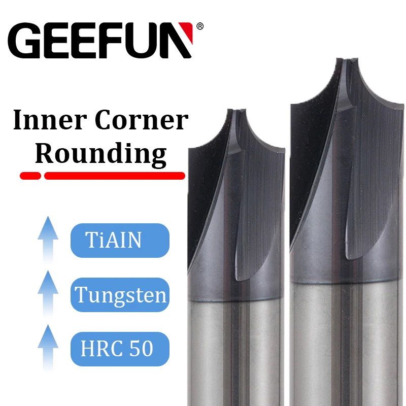 

Carbide Radius Corner Rounding Cutter End Mill R0.5-R8 Router Bit for CNC Machine Tools Inner Corner Radius Milling Cutter