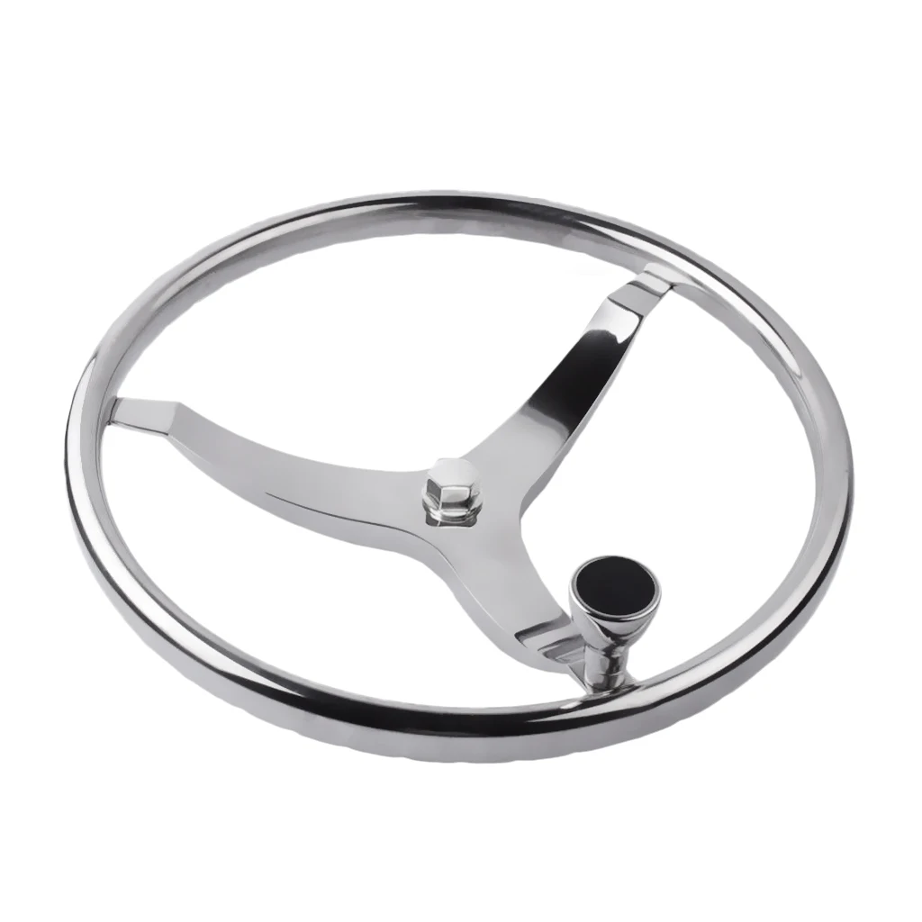 

Boat Stainless Steering Wheel With Knob 3 Spoke 13-1/2'' Dia Model HF8319SRF1