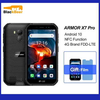 Перейти на Алиэкспресс и купить Ulefone Armor X7 Pro Android 10,0 мобильный телефон IP68 водонепроницаемый прочный смартфон 4 Гб + 32 ГБ Четырехъядерный 4G LTE мобильный телефон 4000 мАч NFC