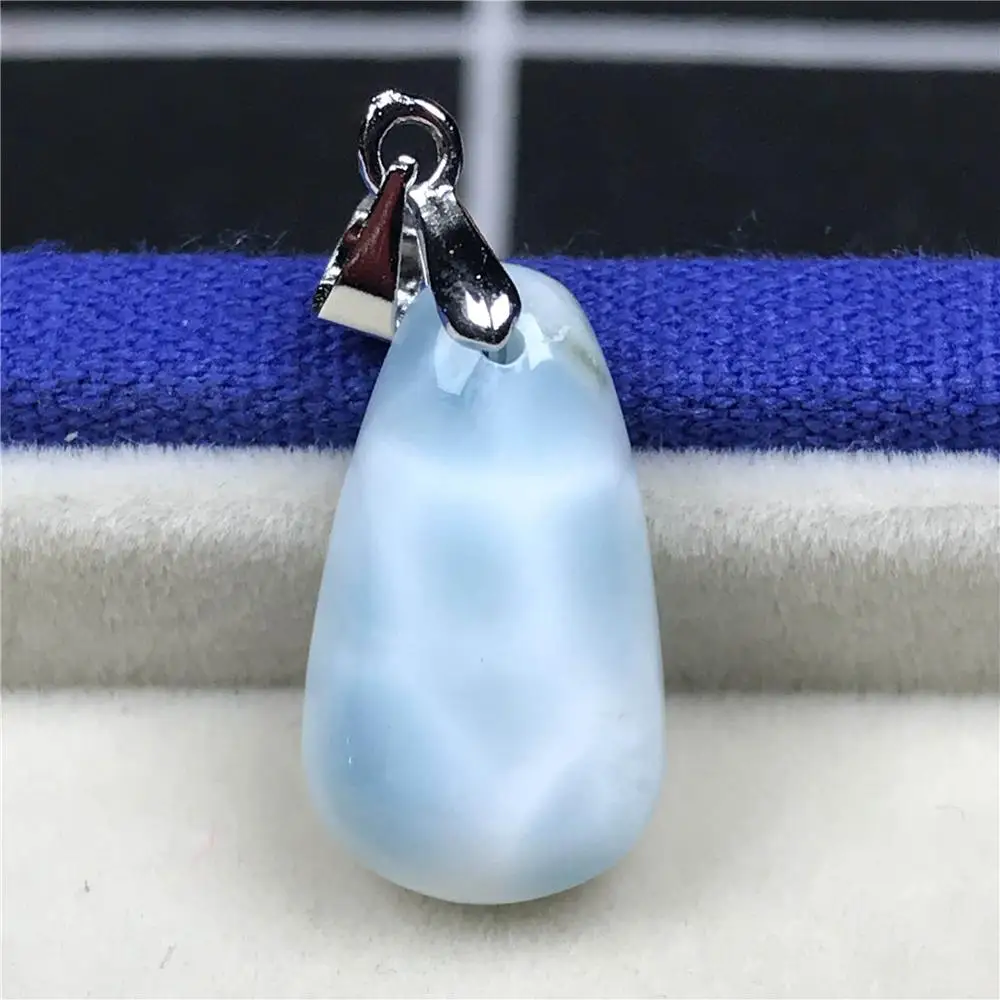 Женский кулон Larimar из натурального синего бисера 19x11x7 мм Модный прозрачного камня