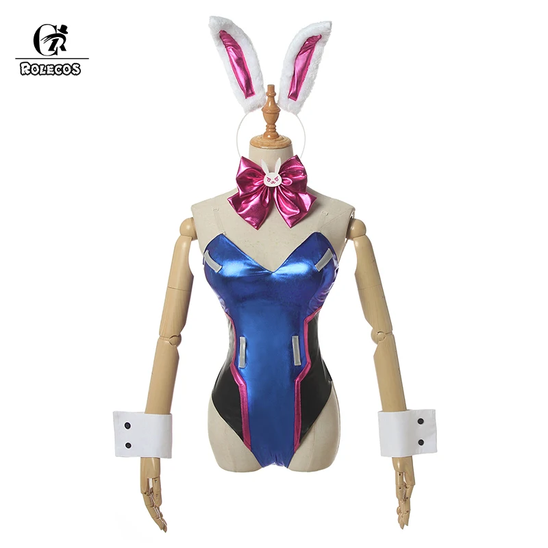 ROLECOS Game OW DVA Cosplay Sexy Bunny Girl Jumpsuit Song hana D.VA Cosplay Costume Halloween Women Romper Jumpsuit