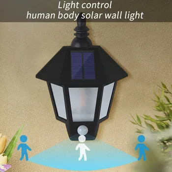 

Retro European Outdoor waterproof half-hex European lighting Retro European Outdoor Waterproof Safety Garden Solar Wall Light