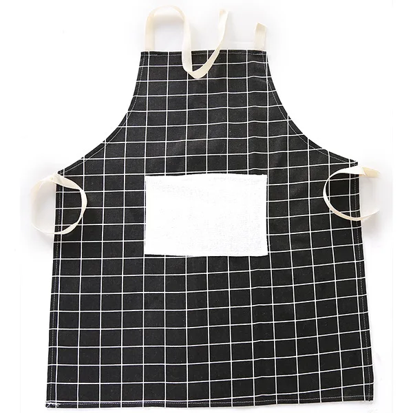 Home Sleeveless Cotton Linen Women Plaid Cooking Kitchen Apron Men Chef Waiter Cafe Shop BBQ Aprons Man Woman Baking Accessories
