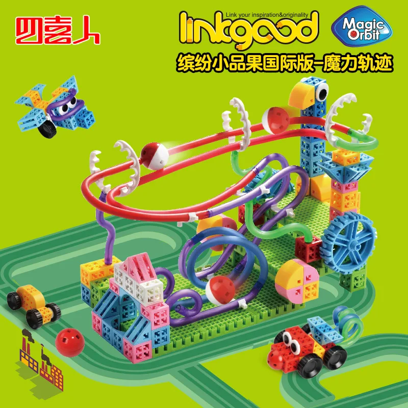 

SUPKIDS pengu Shilly Inspired International Version Children'S Educational Inserted Building Blocks Toy
