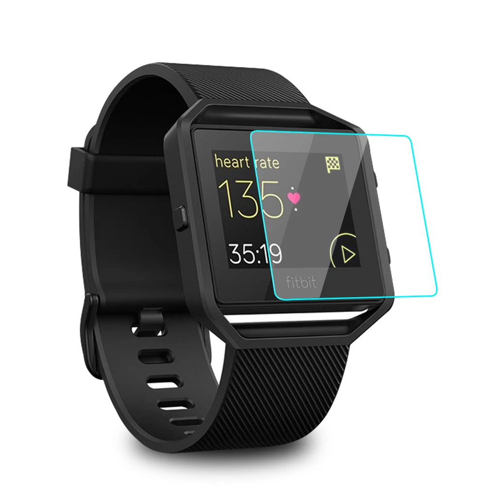 Защитная пленка для экрана твердости 9H для Fitbit Blaze 2.5D Smart легкая в установке стеклянная Защитная пленка для смарт-часов Fitbit Blaze