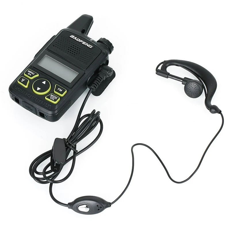 2 × 2-Way радио BF-T1 Walkie Talkie Mini Long Range FM UHF 400-470MHz US EU штекер приемный ток: ≤380m A