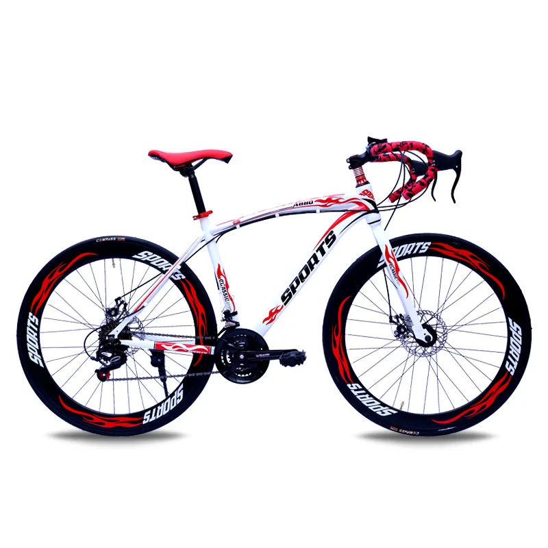 Road Bike Double Disc Brake With 24 Speed Bend 700C City Racing Student Scooter Light Cross Country Bike Travel