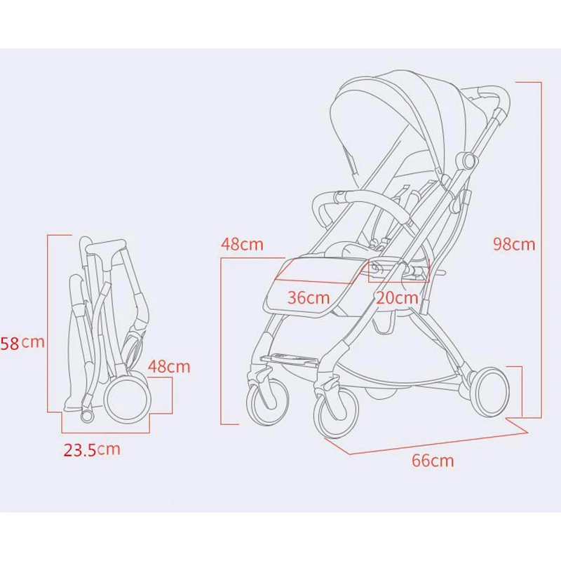 Детская коляска легкая портативная дорожная система может быть на Yhe самолет коляски для новорожденных B тележка для девочек и мальчиков быстрая