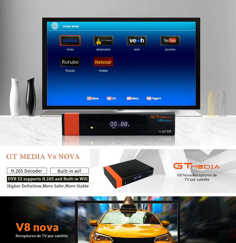 Спутниковый ТВ GTMedia V8 Nova встроенный WiFi мощность DVB-S2 ТВ-тюнер спутниковый рецептор же Freesat V8 супер поддержка Европа канал