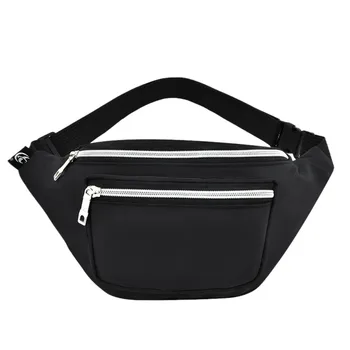 

Women's Bags Solid Color Nylon Zipper Messenger Bag Chest Bag Phone Bag Nylon Waterproof Soft Waist Packs Bag Men Sports