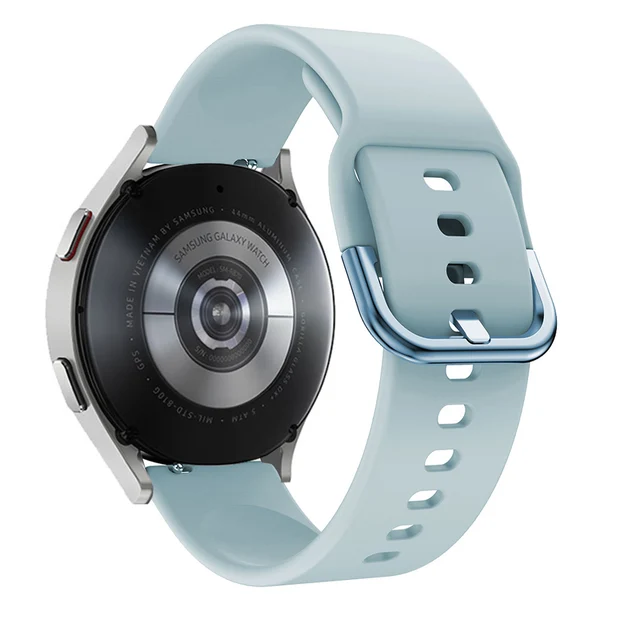 20mm/22mm strap For Samsung Gear S3 frontier Huawei GT 2/pro Silicone bracelet Galaxy watch 3/46mm/42mm/Active 2/4/Classic band Light blue