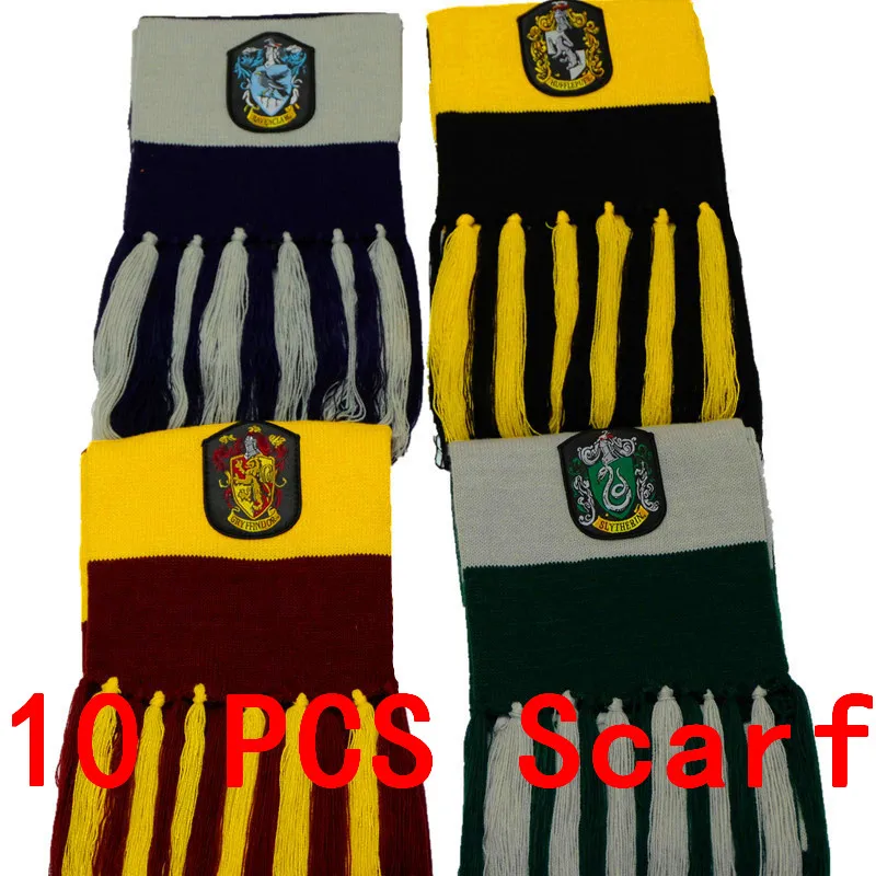 Scarf mixed-batch 10 шт/Партия Костюмы Гермионы шапки Галстуки Носки Гриффиндор шарф Слизерин перчатки Hufflepuff Кепка Когтевран для мужчин и женщин - Цвет: Scarf mixed-batch