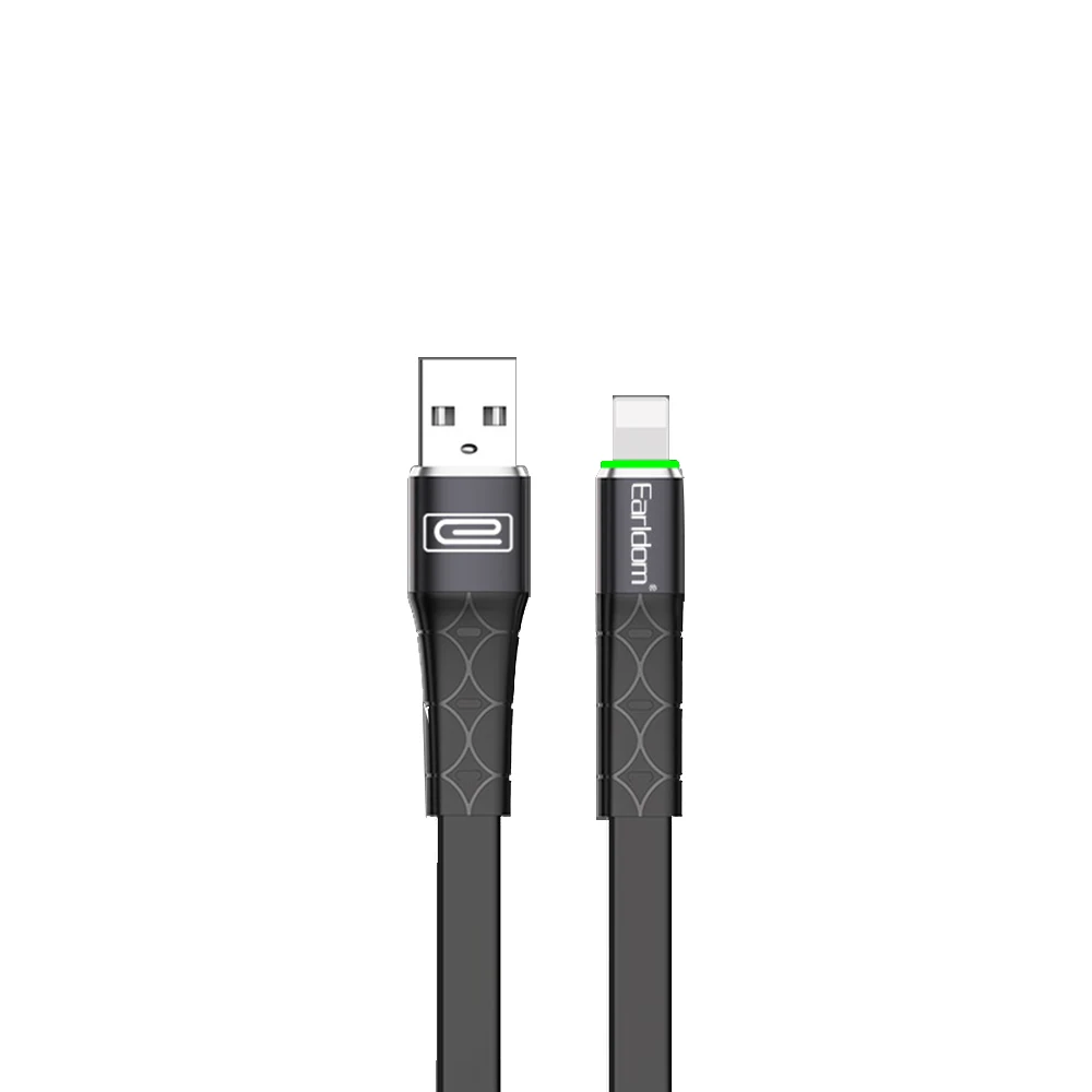FDBRO Быстрая зарядка провод кабель usbc для Xiaomi K20 Pro светодиодный usb type C кабель 1 м для samsung Note 10 Мобильный телефон USB-C зарядное устройство - Цвет: For Apple Black