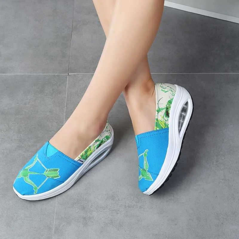 

Shoes Woman Mesh Flats Platform Women Loafers Autumn Breathable Swing Wedges Shoes Female Footwear Slip On Casual Walking Shoes