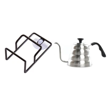 

1 Set Sink Draining Brush Sponge Cleaning Cloth Rack Washing Holder Tidy Double Layers Stand & 1 Set 1200Ml V60 Drip Kettle Teap