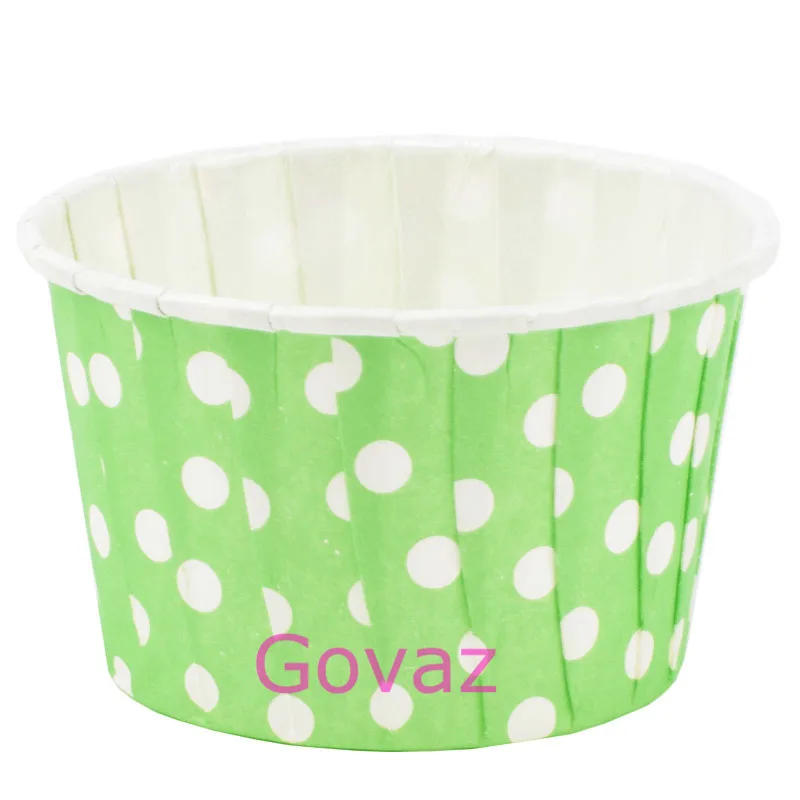 Green white dot 50 шт. фольгированная металлизированная бумажные подставки для кексов чистый цвет выпечки Маффин оберточная бумага для торта случае вечерние свадебные украшения - Цвет: Green white dot