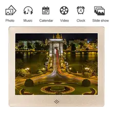 Новейший 8 дюймовый металлический пульт дистанционного управления цифровая фоторамка 1024x768 разрешение 4:3 светодиодный экран Поддержка 32 Гб SD карточный календарь