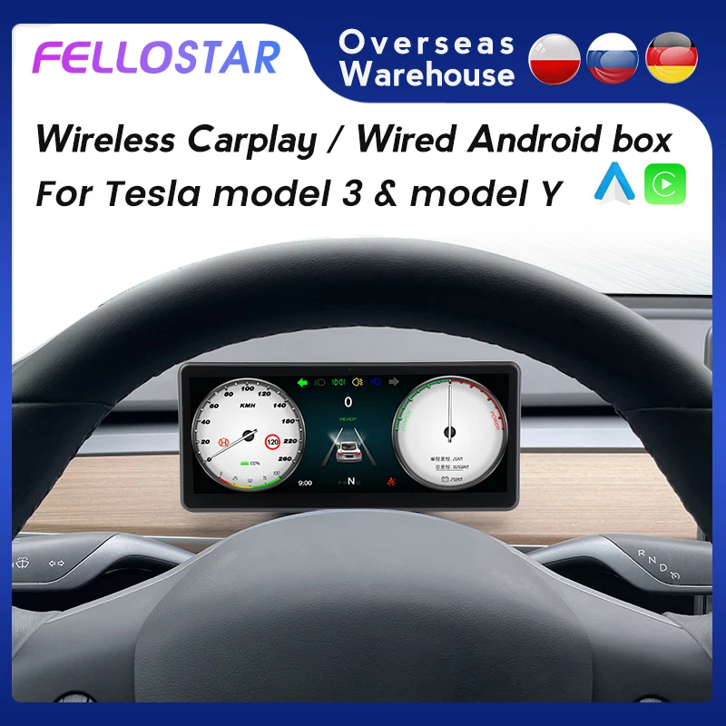 New! 9"lcd Touch Screen Carplay Android Auto Car Multimedia Wireless