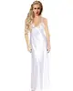 Lace Nightgowns V-neck Sleepdress White Ankle-high Nightwear Women Spaghetti Strap Nightdress Long Sleepwears For Female SLA501W