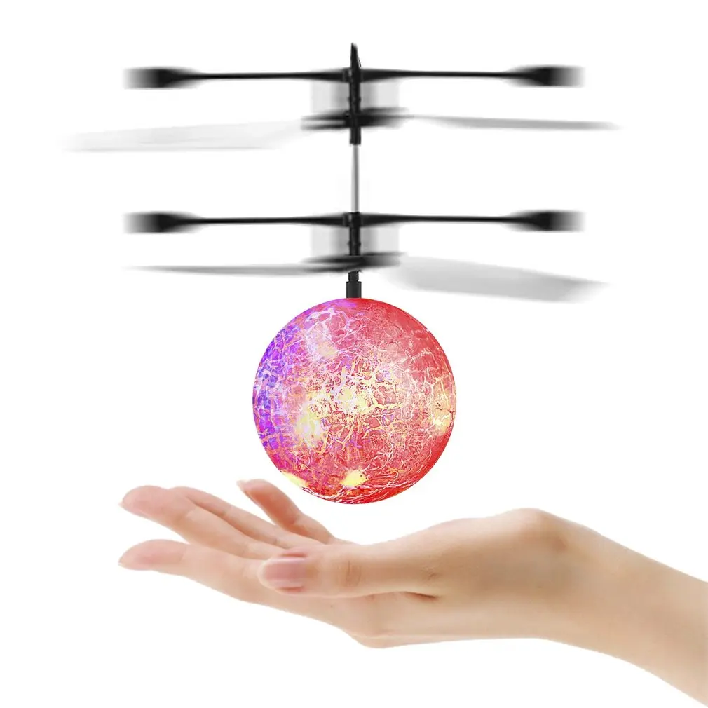 Радиоуправляемый вертолет-мяч Дрон шар-Вертолет игрушки инфракрасная индукция встроенный сверкающий светодиодный свет для детей Красочные летания рождественские подарки