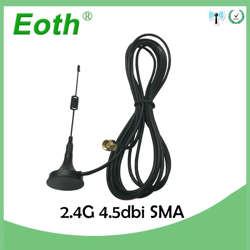 Оптовая продажа 10 шт. Wi Fi 2 4 ГГц антенна SMA разъем 8 дБи с магнитным основанием