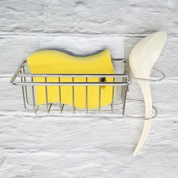 

Sink Scrubbers Dish Brush Tray Waterproof Anti-slip Drain Adhesive Sponge Drying Holder Lightweight Rack Kitchen Gadget