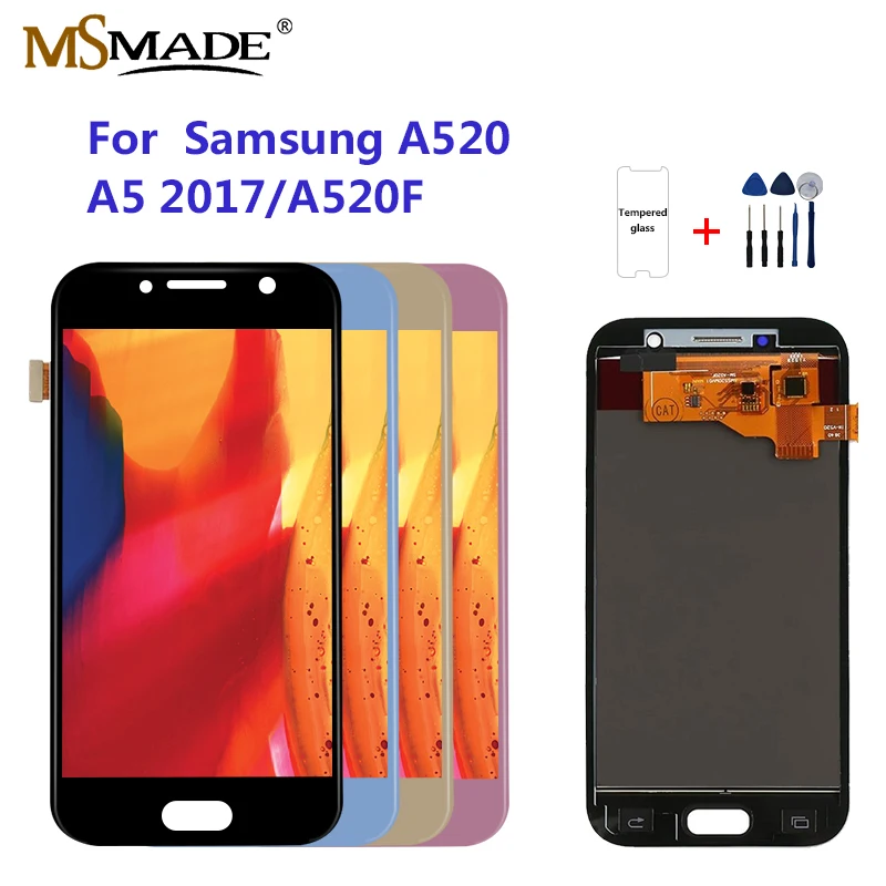 

10 PCS LCD For Samsung Galaxy A5 2017 LCD A520 Display Touch Screen Digitizer For A520F SM-A520F LCD Adjust brightness