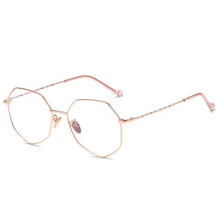 Rose gold Ретро для женщин и мужчин, очки, оправа, ультралегкие, пилот, оптические очки, винтажные, поляризационные, близорукость, очки по рецепту - Цвет оправы: Rose gold