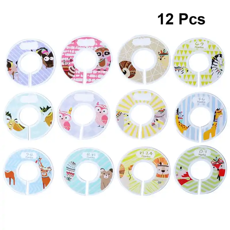 Cintre Rond Pour Vetements De Bebe Diviseurs De Tailles En Plastique 12 Pieces Pour Maison Garde Robe Centre Commercial Aliexpress
