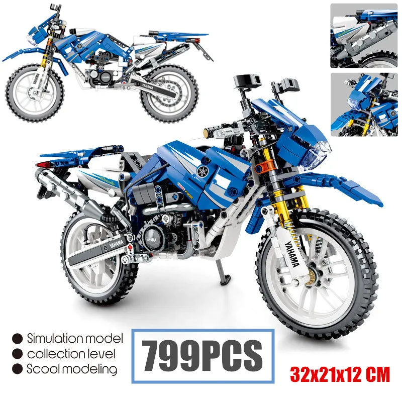 

New 799PCS Cruising Motorcycle Fit Legoings Technic Building Blocks Motor Bike Bricks Toys for Children Great Gift Diy Birthday