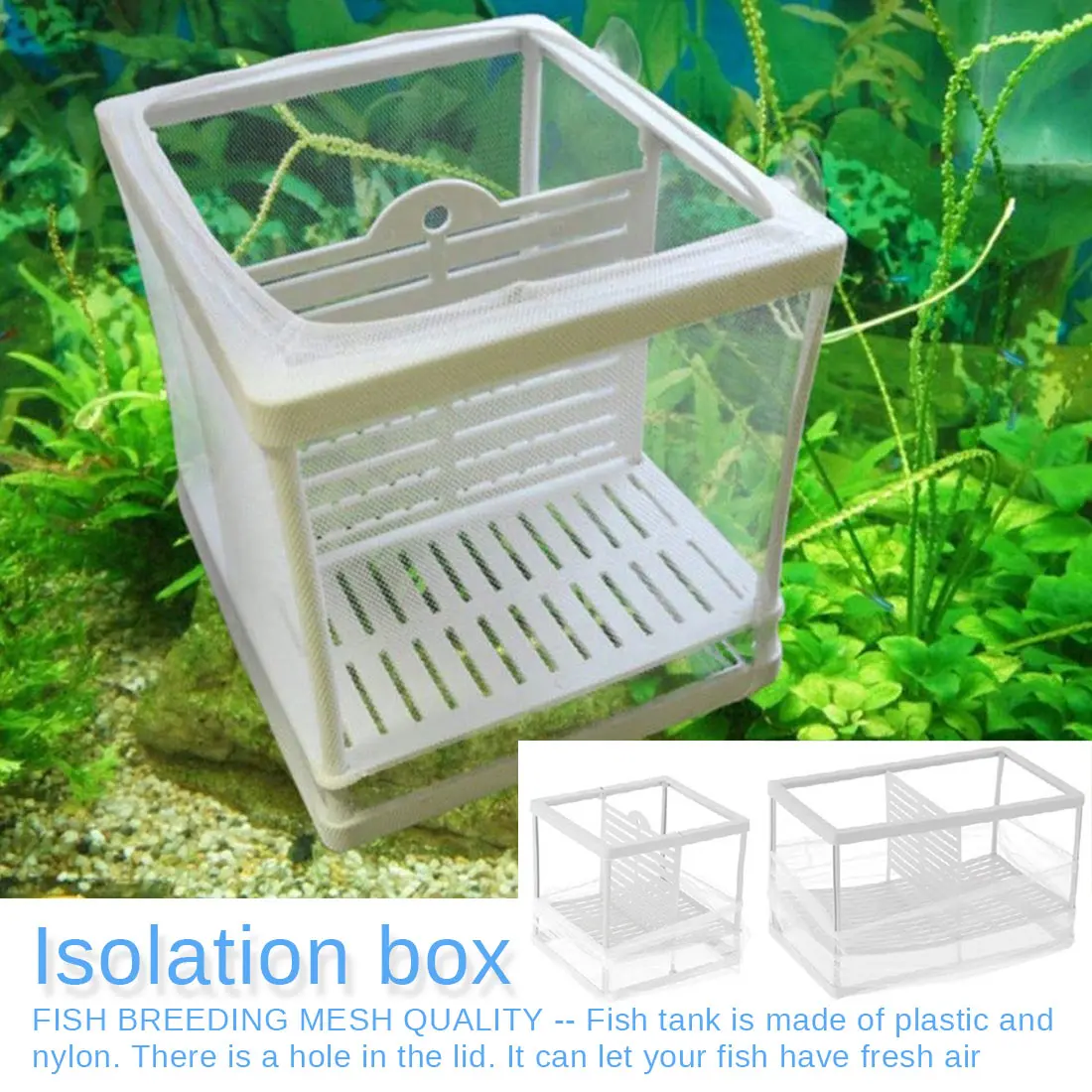 

Fish Breeder Box Breeding Hatchery House Baby Fish Aquarium Hatchery Incubator Holder and Isolation Net Fish Tank Incubator Box