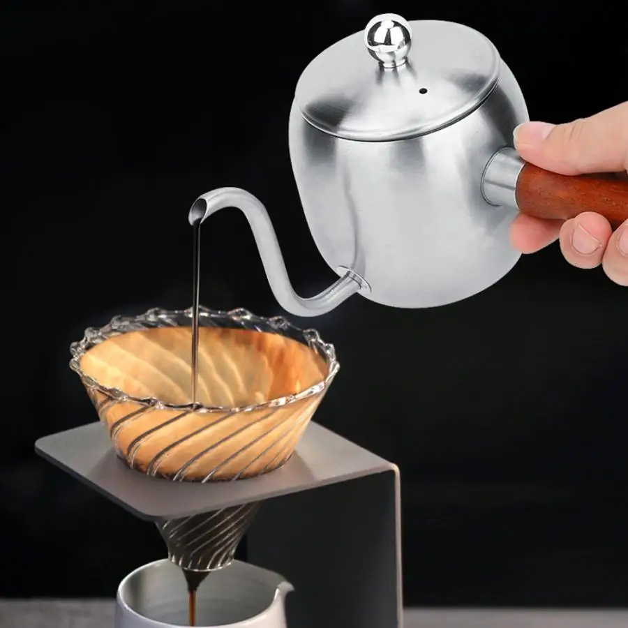 Stainless Steel Coffee percolators pot Drip Kettle Teapot Long Spout 500ml | Дом и сад